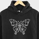 Men's Hoodie Geometric White Lines Forming Abstract Polygonal Butterfly