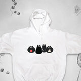 Men's Hoodie Playful Cartoon Black Cats Group With Whiskers And Expressions Cats