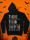 Men's Hoodie Colorful Typography With Handwritten Text On Black Hoodie