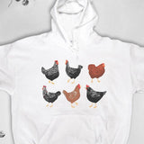 Men's Hoodie Farmyard Scene Featuring Playful Hens In Rustic Arrangement Chicken