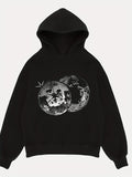Men's Hoodie Night Scene With City Lights Reflected On Overlapping Moons Hoodie
