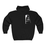 Men's Hoodie Window Frame With Cat Moonlight Silhouette Viewed From Inside