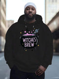 Men's Hoodie Witches Brew Purple Sparkling Potion In Bubbling Cauldron Surrounded By Stars Cauldron