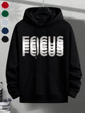 Men's Hoodie Layered White Letters Overlapping Abstract Focus Text Hoodie