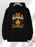 Men's Hoodie So Wickedly Cute Playful Ghosts And Pumpkin Surrounded By Halloween Elements Hoodie