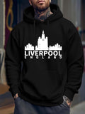 Men's Hoodie Bold Urban Skyline Silhouette With Iconic City Buildings Liverpool