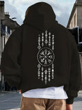 Men's Hoodie Nordic Runes With Ancient Symbol Among Mystic Elements Circle