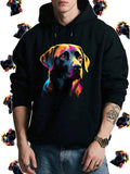 Men's Hoodie Vivid Colorful Paint Splash Portrait Featuring Majestic Labrador Dog