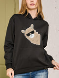 Women's Hoodie Cool Llama Wearing Sunglasses In Cartoon Fun Style
