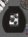 Men's Hoodie Pasture Isle California With Tall Palms Under Sunset Night Sky
