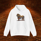 Men's Hoodie Majestic Golden Mane Lion On Open Ground Under Sunlight Lion
