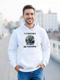 Men's Hoodie Id Rather Be Fishing Jumping Trout Splashing Under Sunrise Water Fish