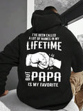 Men's Hoodie Fist Bump With Bold Lifetime Words And Large Papa Text