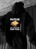 Men's Hoodie Matzah The Original Fast Food With Illustration Of Golden Crispy Crackers