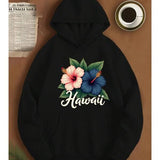 Men's Hoodie Hawaii Lush Blossoming Flowers With Lush Tropical Greenery Hoodie