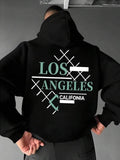 Men's Hoodie Los Angeles California Modern Cross Line Hoodie