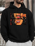 Men's Hoodie Modern Art Style Smoky Atmosphere With Sensual Lips And Cigarette Woman