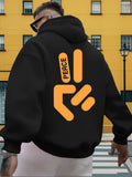 Men's Hoodie Peace Bright Abstract Fingers With Urban Backdrop Hoodie
