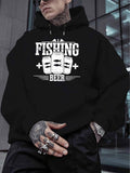 Men's Hoodie Fishing And Beer With Brass Knuckle Design Hoodie