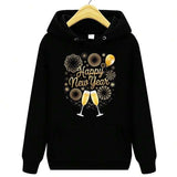 Men's Hoodie Happy New Year Fireworks Champagne Toast Under Festive Balloons Hoodie