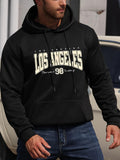 Men's Hoodie Los Angeles Bold Text With Vintage College Sports Hoodie