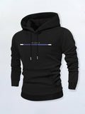 Men's Hoodie Paris Blue White Bar Graphic Hoodie