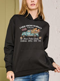 Women's Hoodie Farm Fresh Market With Colorful Vintage Truck And Handpicked Produce