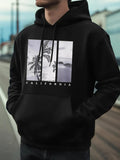 Men's Hoodie California Three Panel Palm Trees With Oceanfront Bay Scenery Landscape Hoodie