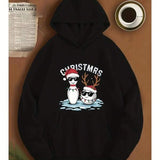 Men's Hoodie Christmas Snow With Sunglasses And Reindeer Antlers Characters