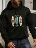 Men's Hoodie California Surf Retro Surfboards With Vintage Words And Classic Details Surfboard