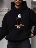 Men's Hoodie Powerful Presence On Wooden Perch With Sharp Eyes Bald Eagle