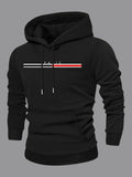 Men's Hoodie Minimalist Lines And Bold Accent Stripe Hoodie