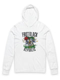 Men's Hoodie First Black Republic Historic Palm Leaves And Colorful Elements Hoodie