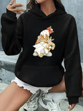 Women's Hoodie Sweet Holiday Treat With Whipped Cream Mushrooms And Festive Candy Gnome