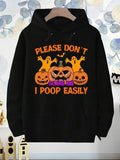 Men's Hoodie Please Dont Scare Me Surrounded By Ghosts And Smiling Pumpkin