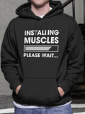 Men's Hoodie Installing Muscles Progress Bar Graphic Fitness Hoodie