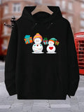 Men's Hoodie Cheerful Presents With Smiling Snowmen And Bright Festive Gifts Snowman