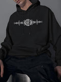 Men's Hoodie Intricate Geometric Pattern Radiating Symmetry And Mystical Circular Motif Centerpiece