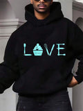 Men's Hoodie Love Whisk And Spoon Baking Utensils Cupcake Lettering Hoodie