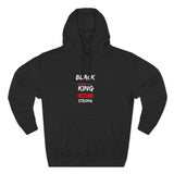 Men's Hoodie Black King Confident Strong Text Centered On Hoodie