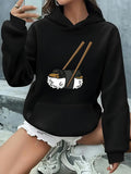Women's Hoodie Cute Sushi Roll With Chopsticks On Rice Ball Sushi
