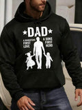 Men's Hoodie Dad A Daughters First Love A Sons First Hero Silhouetted Kids And Star Accented Dad