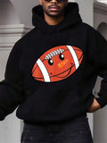 Men's Hoodie Cute Smiling Cartoon Face With Playful Eyes Football