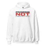 Men's Hoodie Progress Not Perfection Bold Red Black Motivational Statement Hoodie
