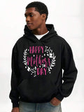 Men's Hoodie Happy Mothers Day Surrounded By Blossoming Flowers And Delicate White Leaves