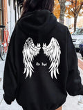 Women's Hoodie The Angel White Feathered Wings With Delicate Curved Details Angel