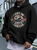 Men's Hoodie Custom Garage Retro Inspired Motorcycle And Industrial Detail Garage