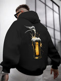 Men's Hoodie Golden Beer Splash Pouring Into A Frosty Glass Hoodie