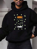 Men's Hoodie Flying Fireflies Around A Glass Jar At Night Jar