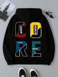 Men's Hoodie Denim Brooklyn Queen Bronx Color Blocked Urban City Lettering Hoodie
